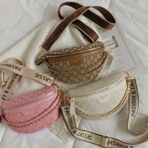 Women's Fanny Pack Or Crossbody Bag - Pink, Brown, Cream